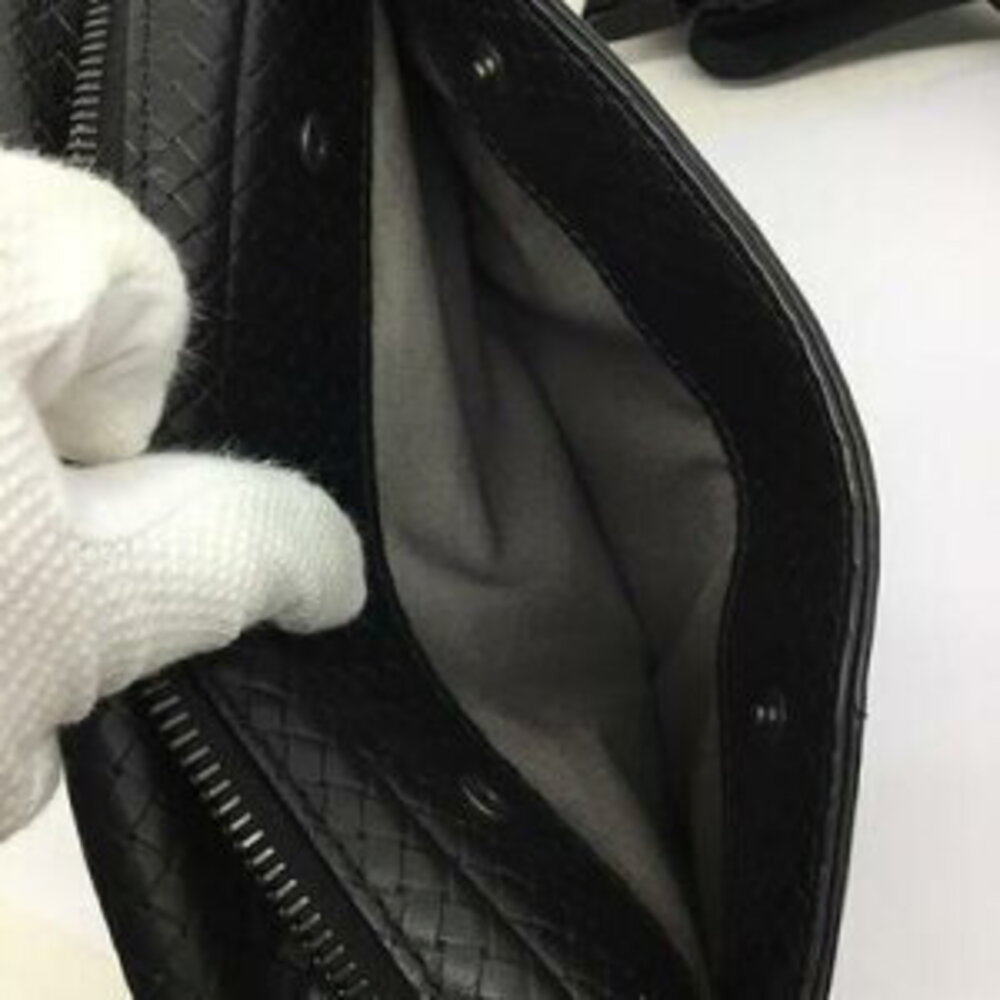 BOTTEGA VENETA Body Belt Crossbody Bag Two Tone Leather Black - Picture 13 of 13